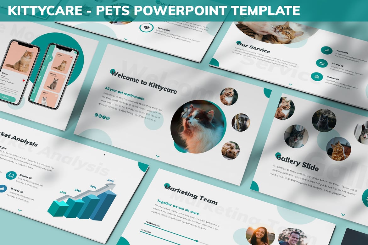 Template Powerpoint Kittycare - Solusi Presentasi untuk Pecinta Hewan