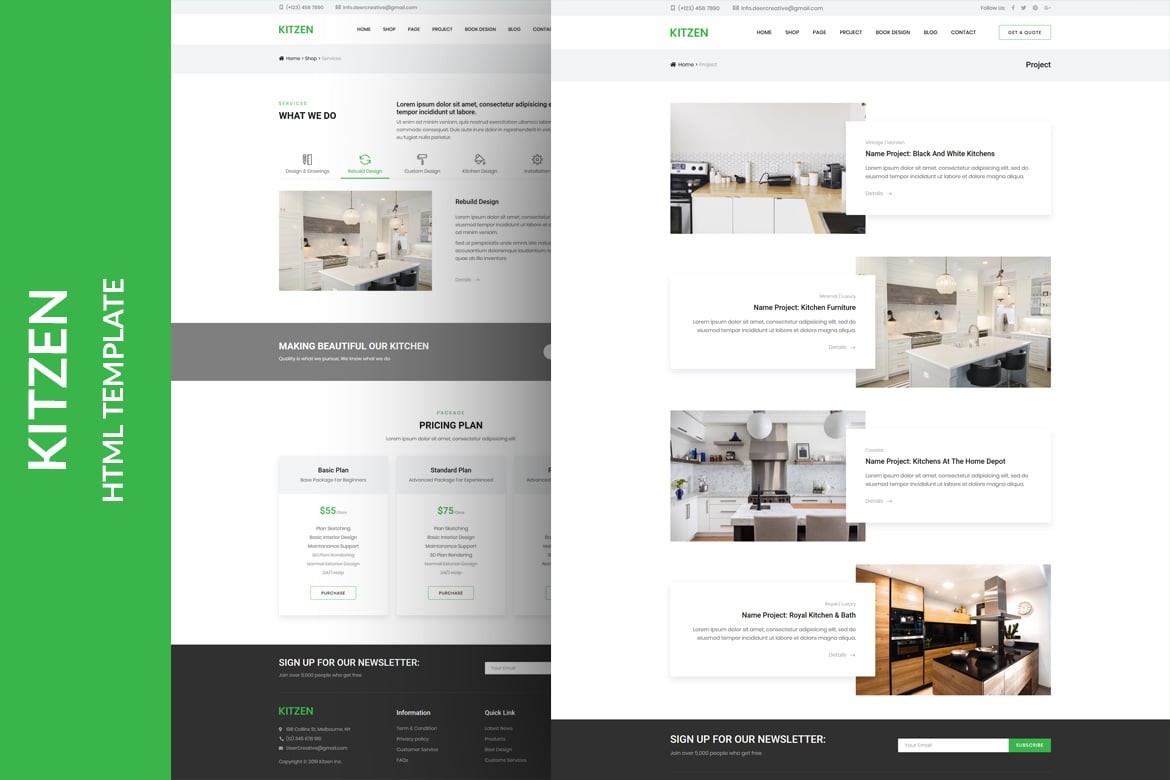 Kitzen - Template Website Dapur Modern yang Elegan
