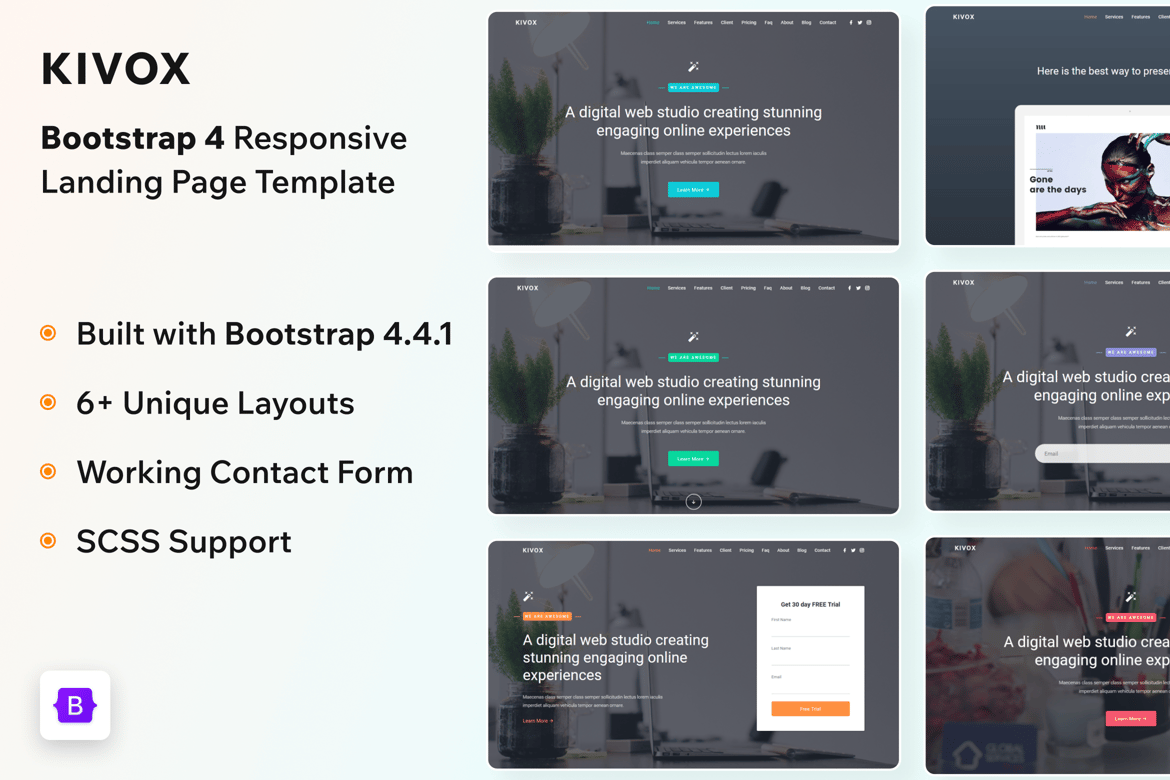 Kivox - Template Website Landing Page Modern dan Serbaguna