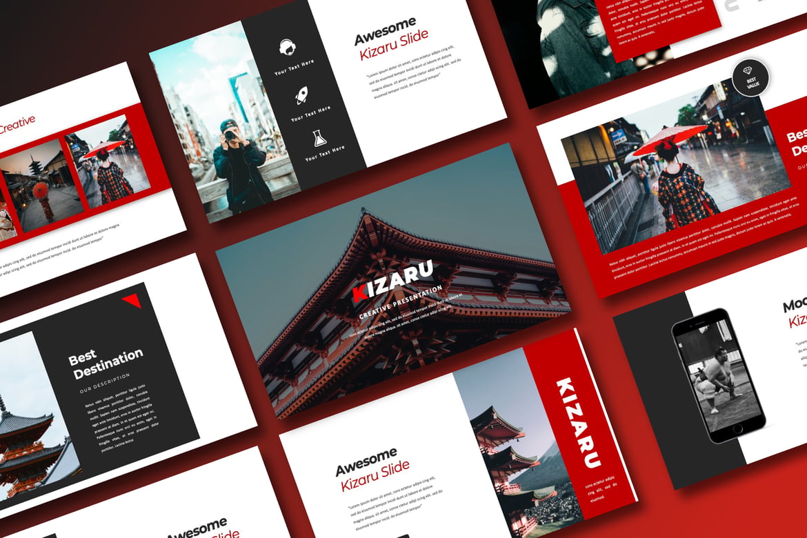 Template PowerPoint Kizaru yang Kreatif dan Minimalis