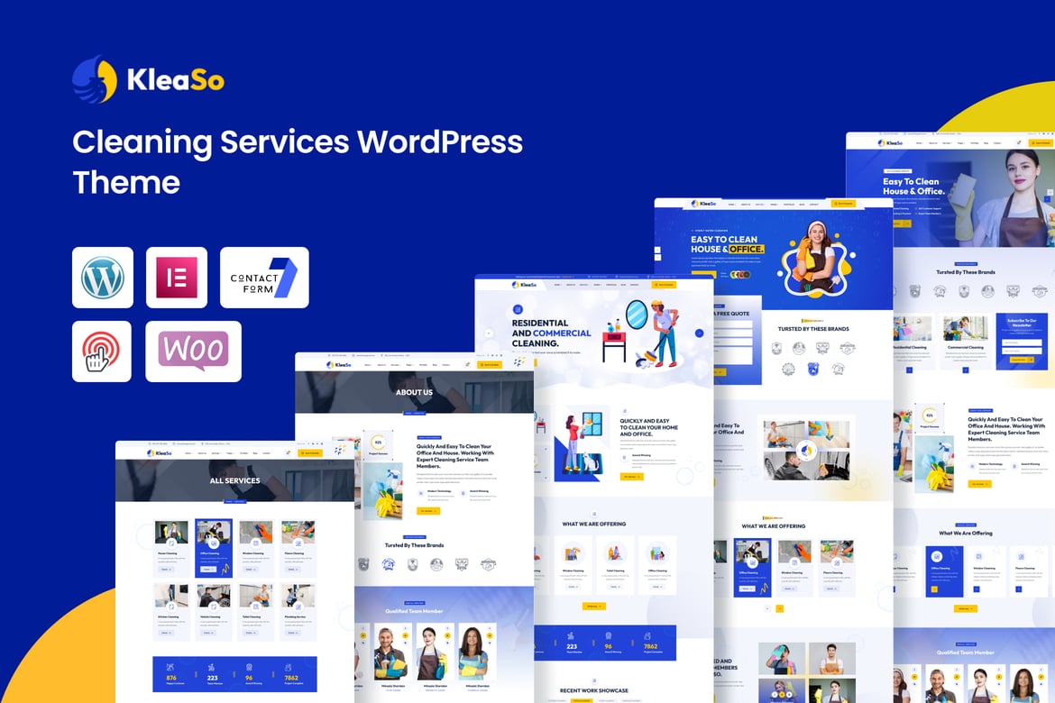 Kleaso - Tema WordPress Layanan Kebersihan yang Modern dan Responsif
