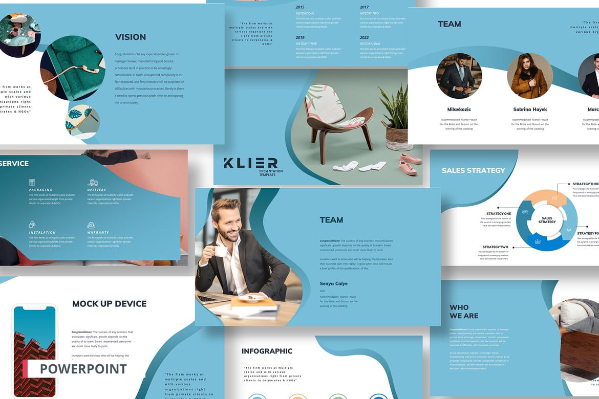 Template PowerPoint Klier yang Kreatif dan Profesional