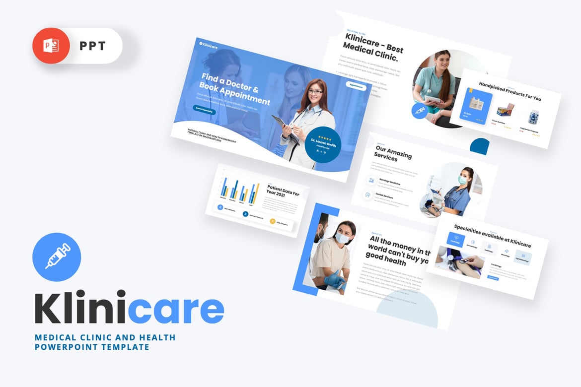 KLINICARE - Template Powerpoint Klinik Kesehatan yang Modern dan Profesional