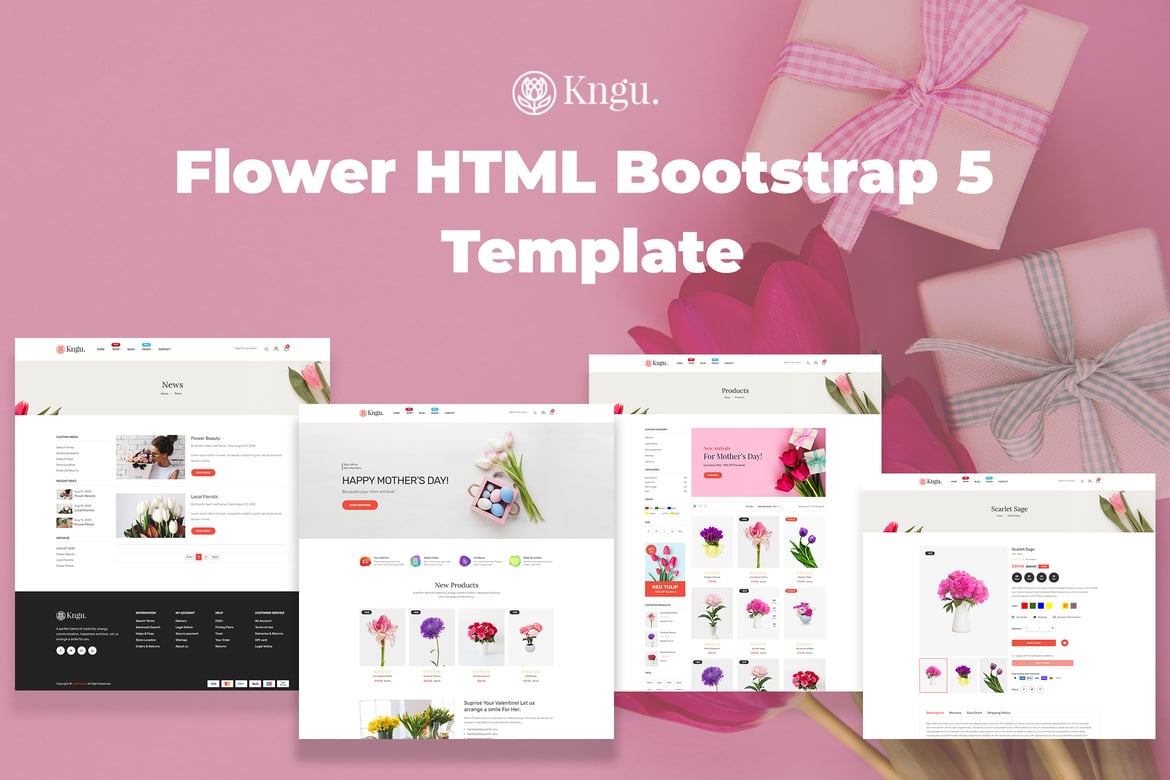 Kngu - Template Website Bunga HTML Bootstrap 5 yang Elegan dan Modern