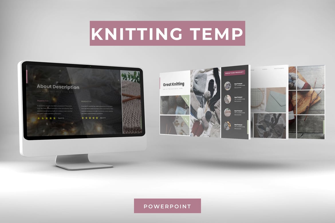 Template Powerpoint Menarik untuk Presentasi Knitting