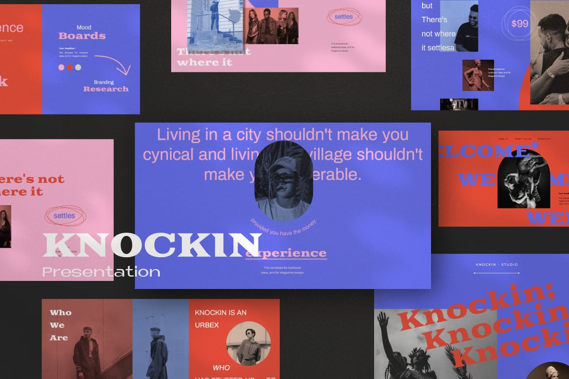 Knockin - Template Powerpoint Streetwear Urban yang Menarik