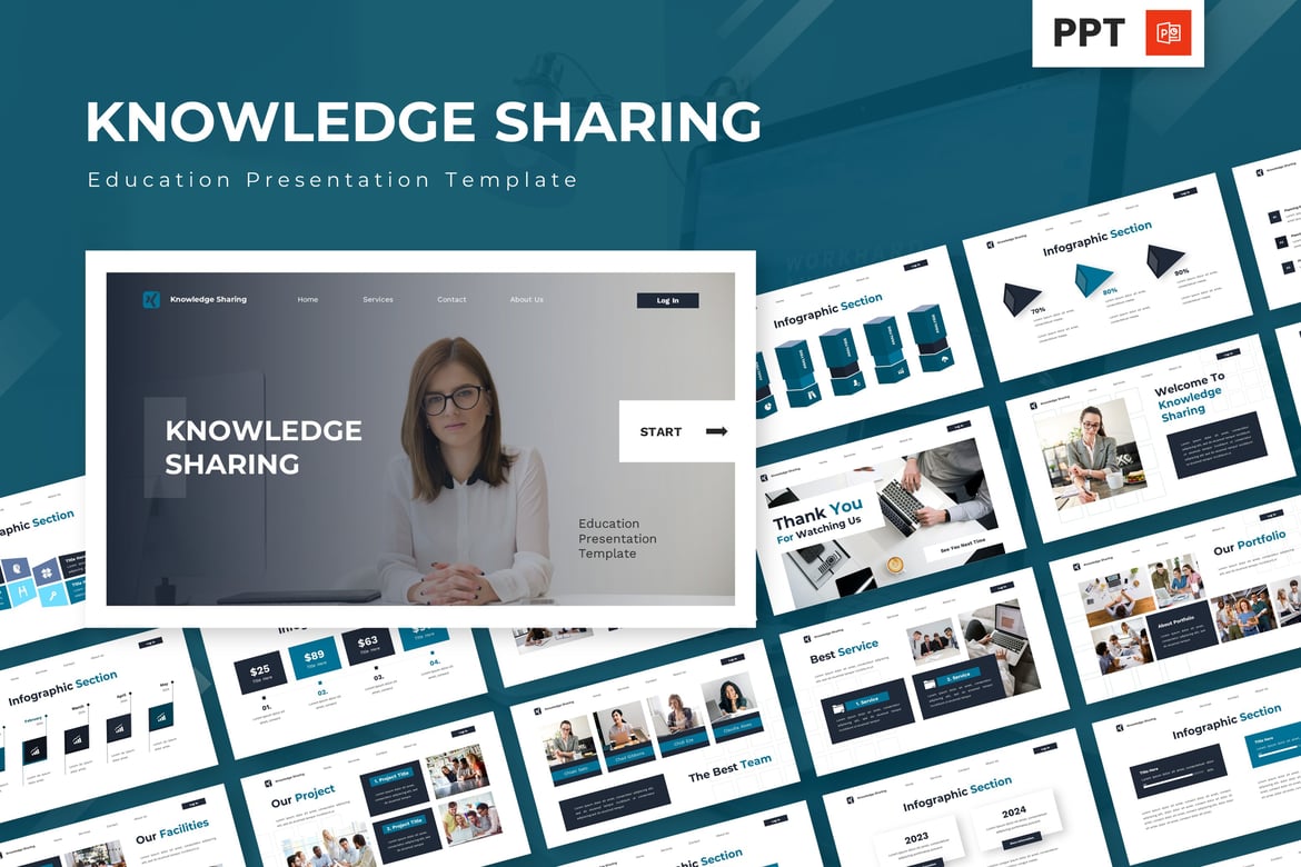 Template Powerpoint Edukasi - Berbagi Pengetahuan yang Menarik