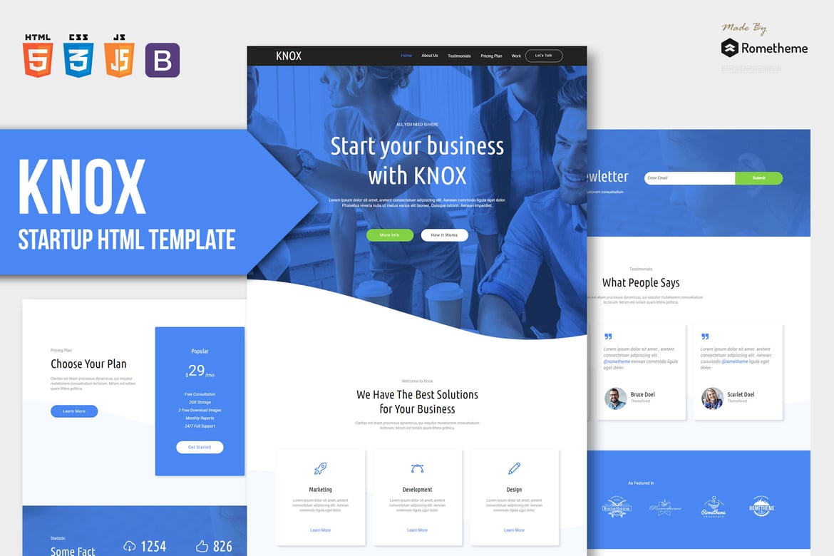 KNOX - Template Website Landing Page HTML Modern dan Responsif