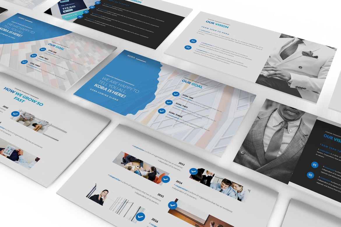 Template Presentasi PowerPoint Koba yang Profesional dan Modern