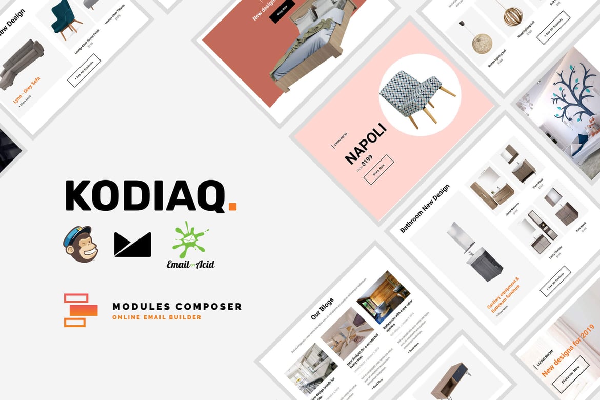 Template Email Responsif E-Commerce Kodiaq untuk Furnitur dan Desain Interior
