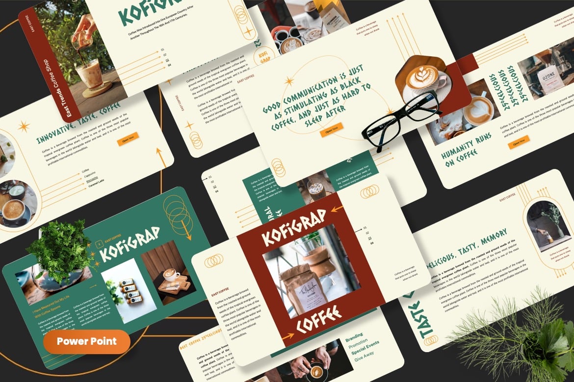 Kofigrap - Template Powerpoint untuk Brand Kopi yang Menarik