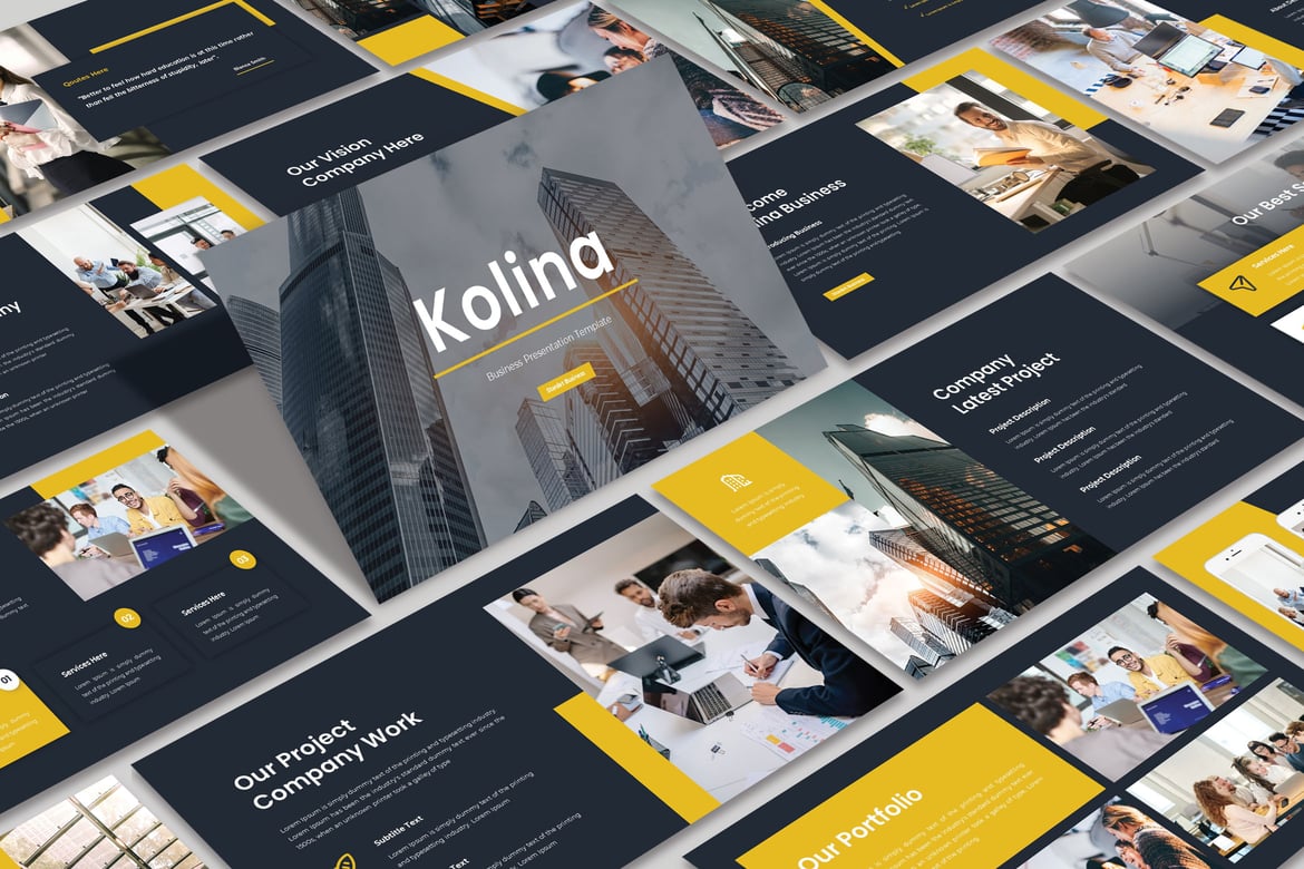 Template Powerpoint Kolina yang Modern dan Kreatif