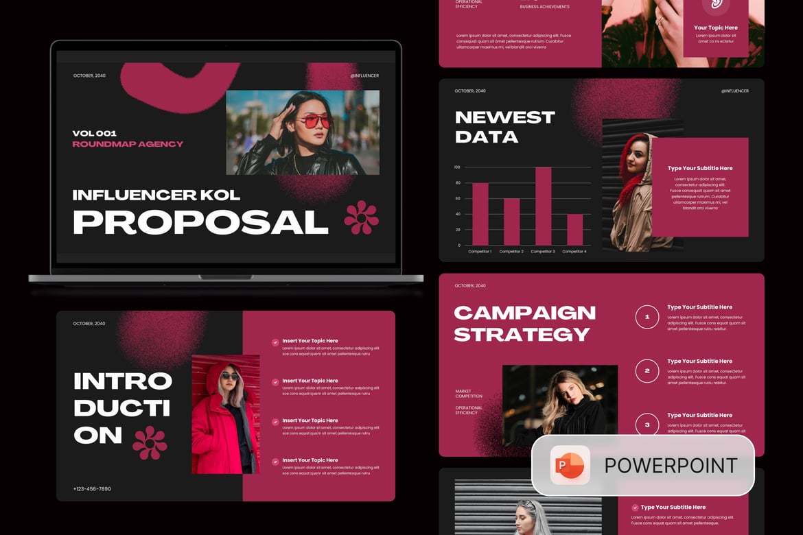 Template PowerPoint Koliva untuk Proposal Influencer yang Menarik