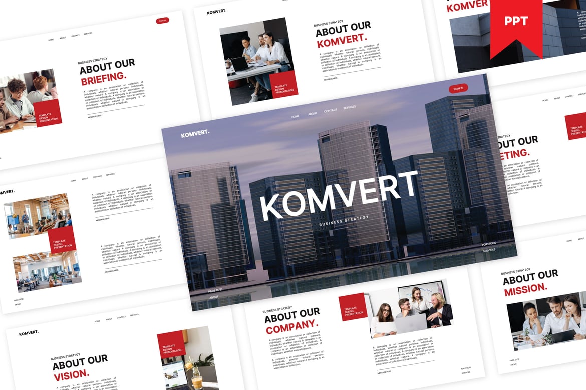 Template PowerPoint Bisnis Komvert - Solusi Presentasi Profesional