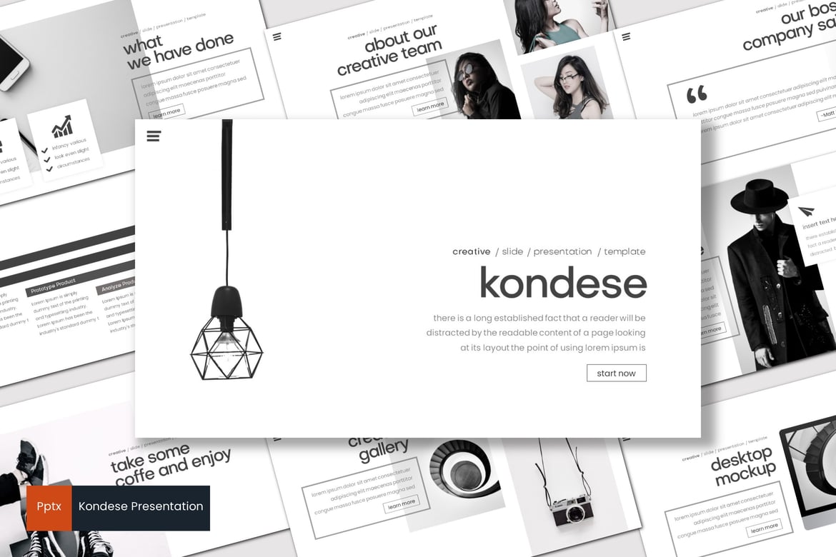 Kondese - Template PowerPoint Kreatif dan Minimalis