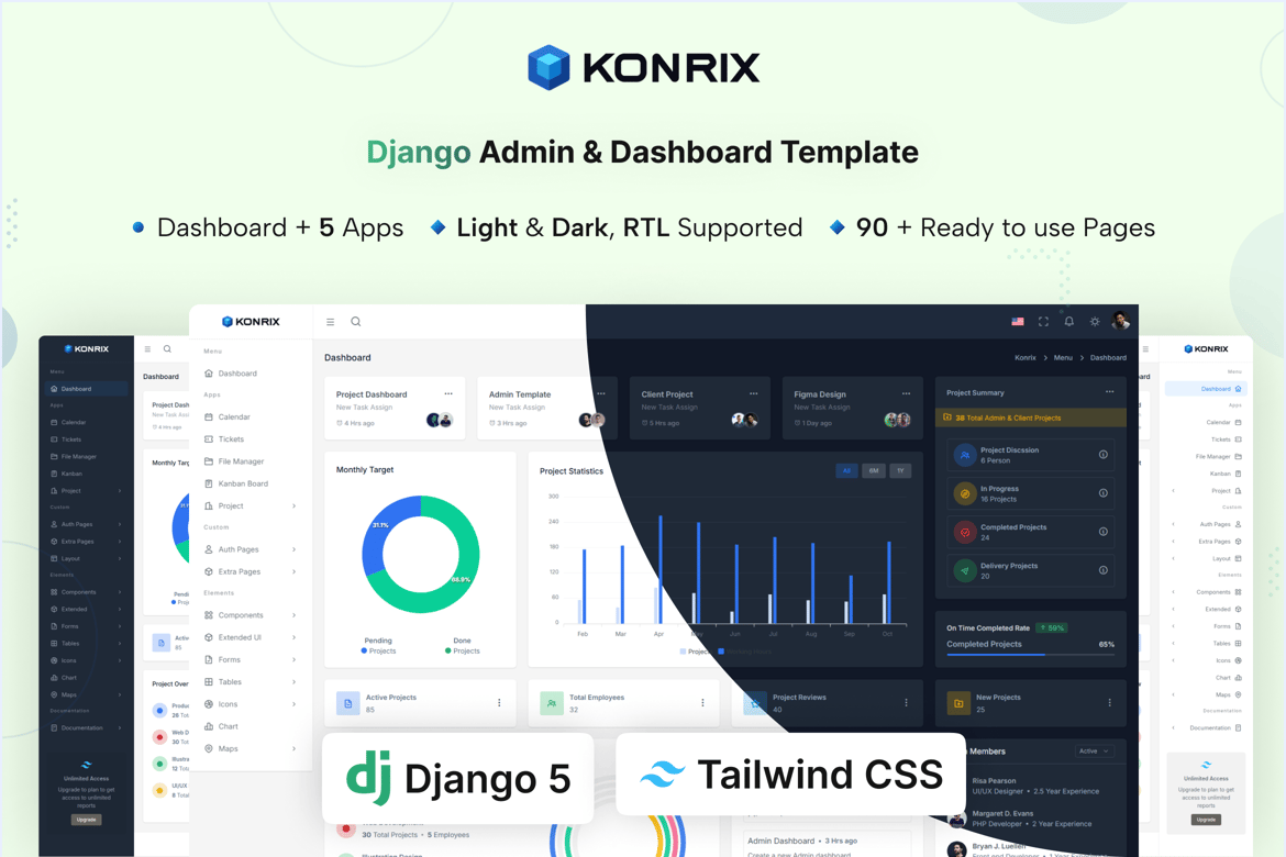 Template Admin Dashboard Konrix - Solusi Modern untuk Website Anda