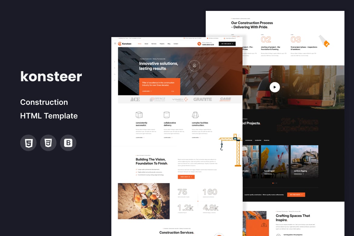 Konsteer - Template Website Konstruksi Modern dan Responsif