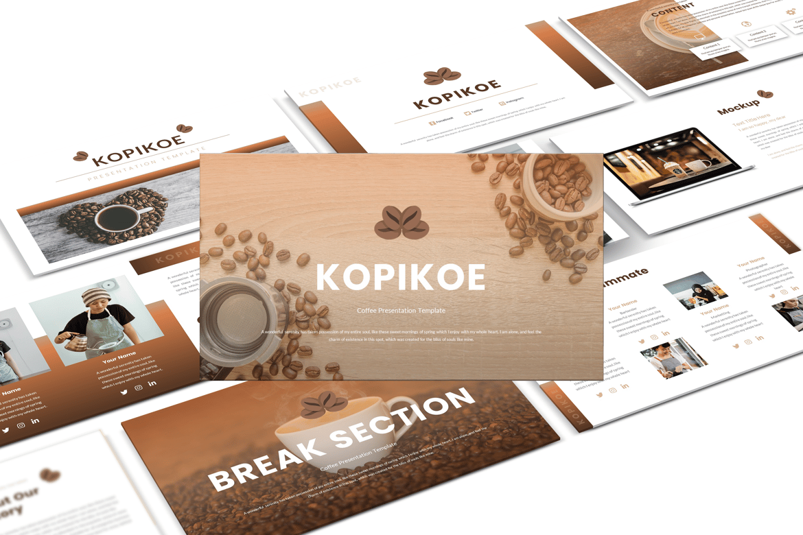 Kopikoe - Template Presentasi PowerPoint Kreatif untuk Foodies