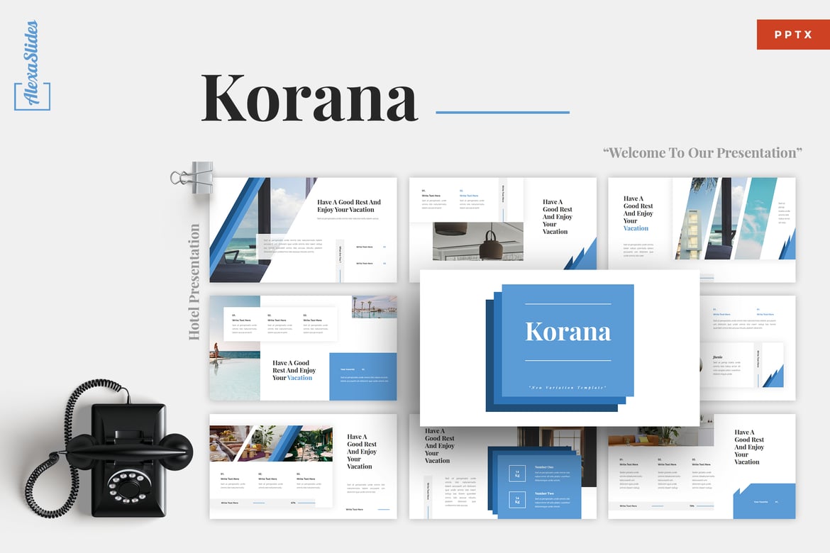 Template PowerPoint Hotel Korana yang Menarik dan Kreatif