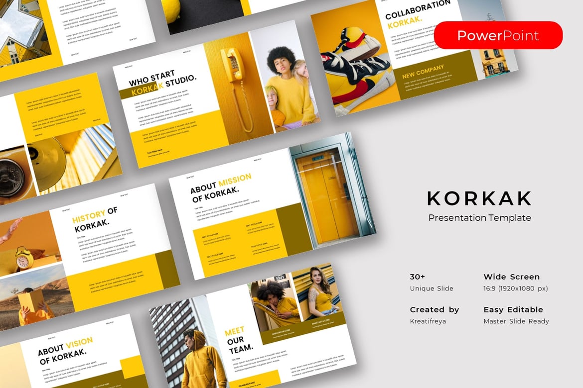 Template Presentasi Korkak - PowerPoint Bisnis yang Menginspirasi