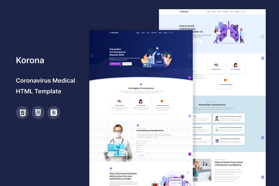 Template Website Korona - Solusi Pencegahan Medis Covid-19