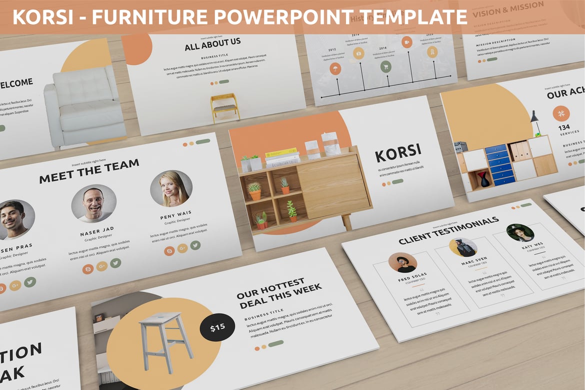 Template Presentasi Korsi - Powerpoint untuk Furniture dan Banyak Lagi