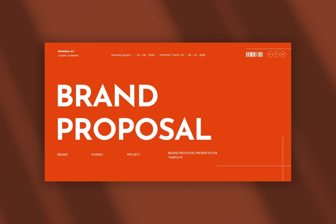 Kosmo - Template PowerPoint Proposal Brand Modern dan Minimalis