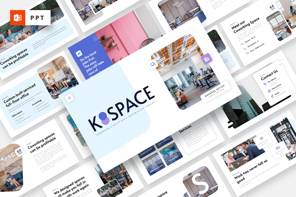 KOSPACE - Template Powerpoint Ruang Kerja Modern dan Profesional