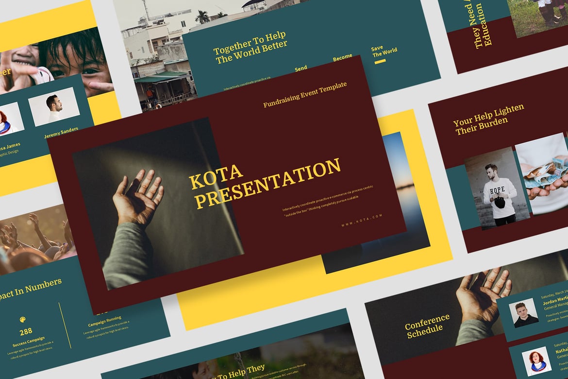 Kota: Template Presentasi PowerPoint untuk Penggalangan Dana