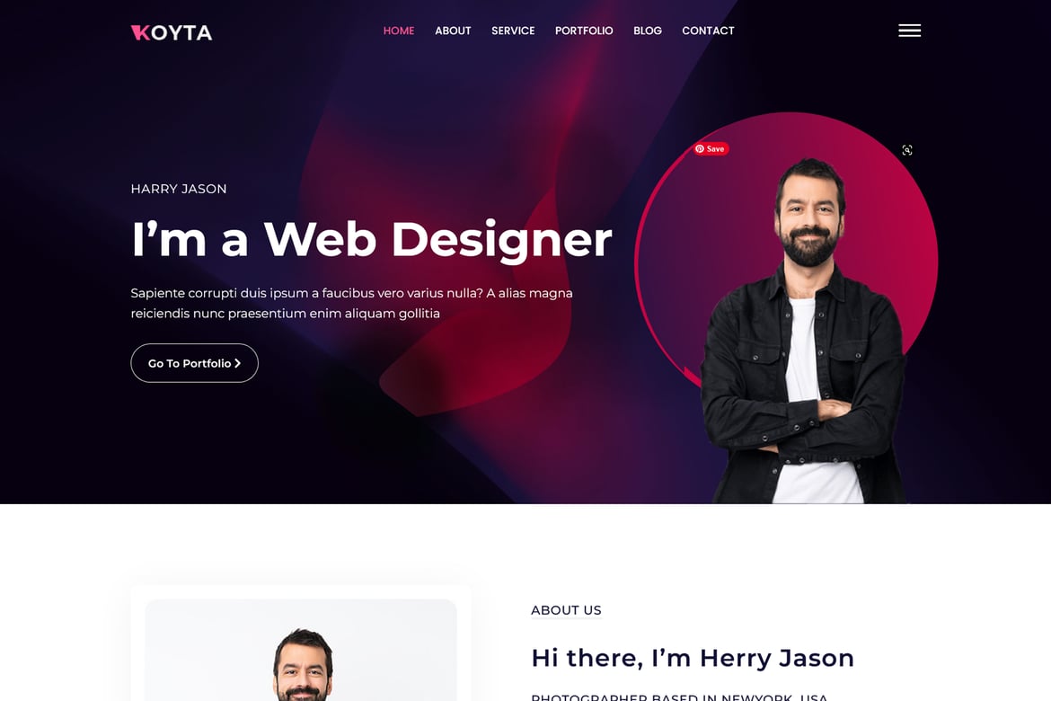 Koyta - Template Website Portofolio Pribadi yang Menawan