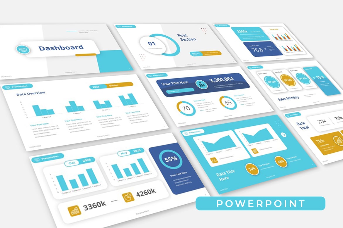 Template Presentasi KPI Dashboard untuk Bisnis Perusahaan