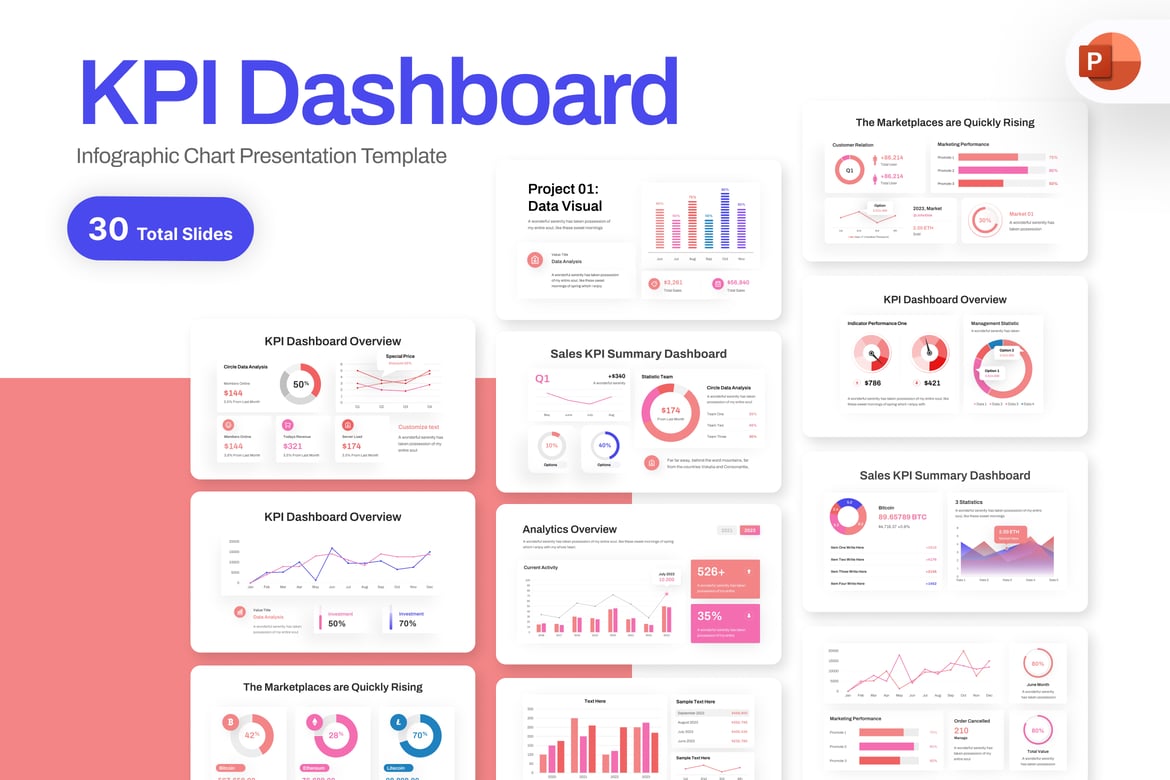 Template PowerPoint Dashboard KPI Modern dan Profesional