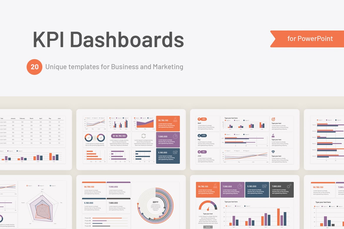 Template PowerPoint Dashboard KPI yang Menarik dan Praktis