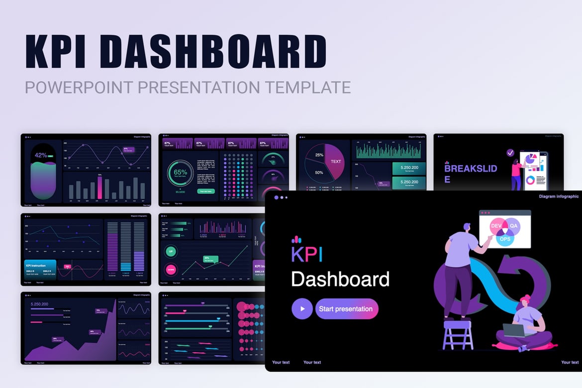 Template Presentasi PowerPoint Dashboard KPI yang Menarik