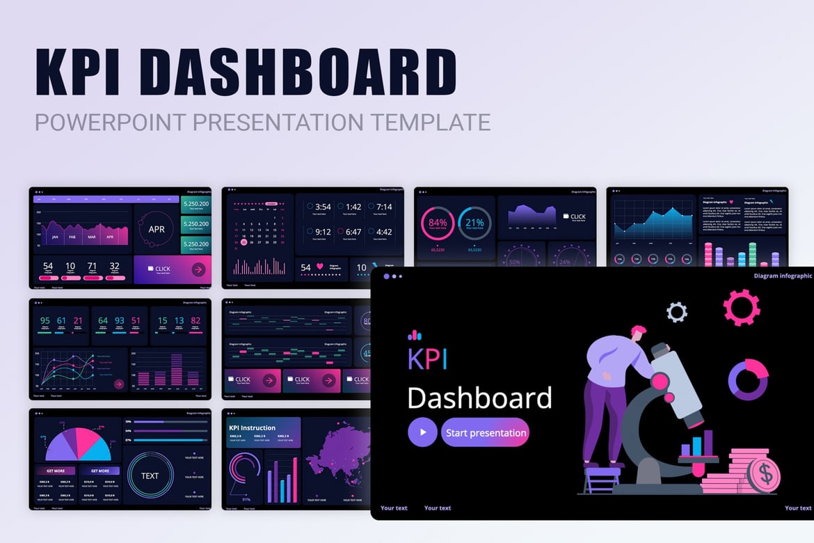 Template PowerPoint Dashboard KPI Modern dan Menarik