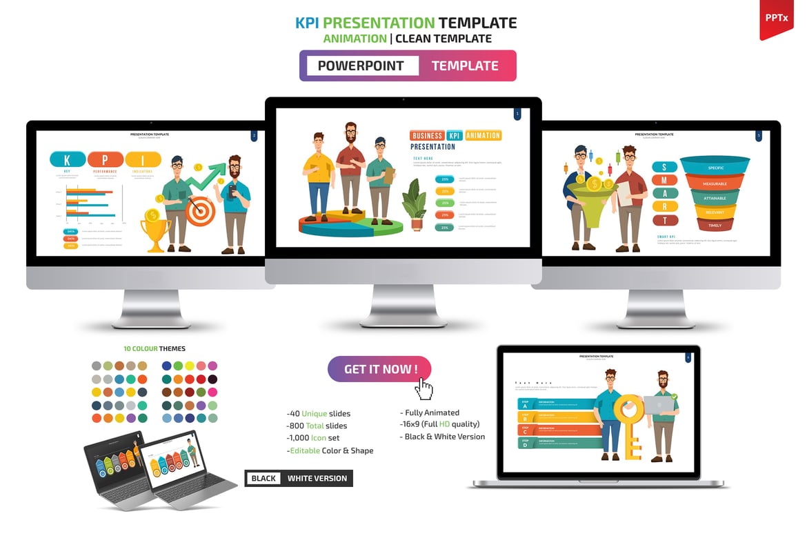 Template PowerPoint KPI Profesional untuk Presentasi Menarik