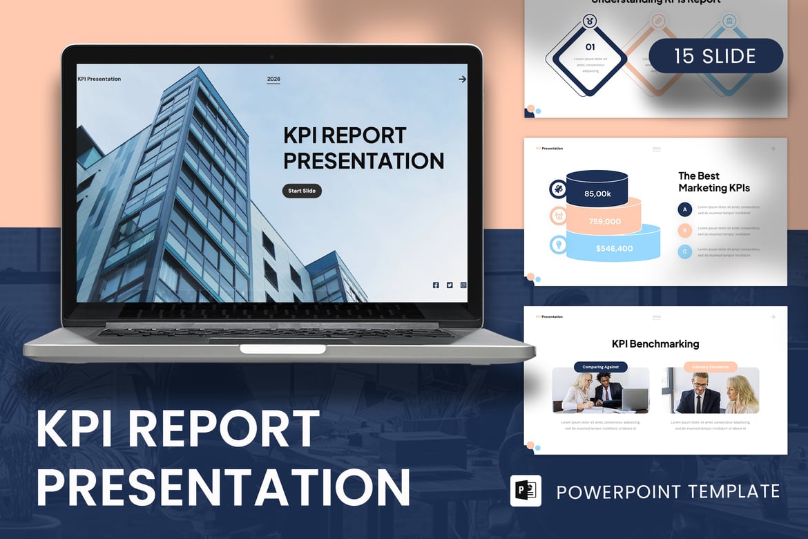 Template Presentasi PowerPoint Laporan KPI yang Menarik