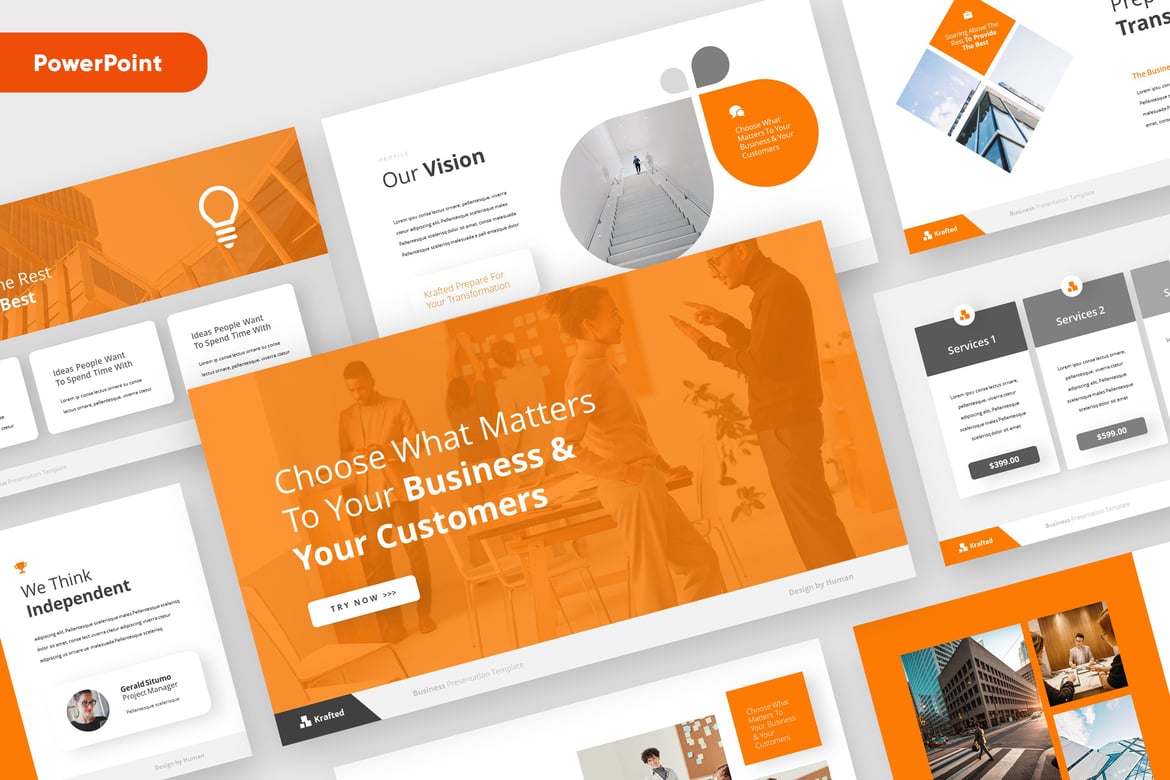 KRAFTED - Template Powerpoint Presentasi Bisnis yang Profesional