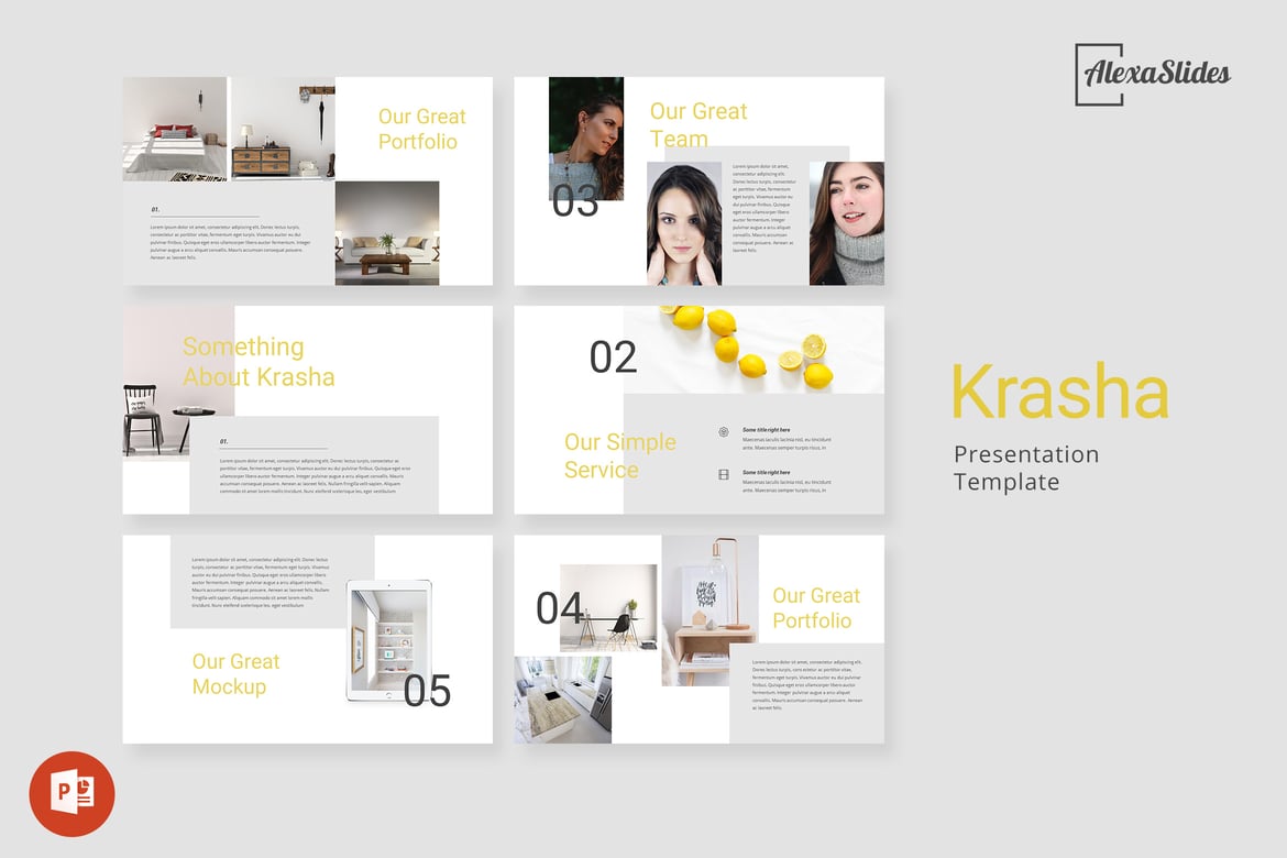 Krasha - Template Powerpoint Kreatif yang Menarik