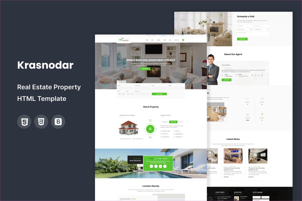 Template Website Real Estat Krasnodar yang Menarik dan Fungsional