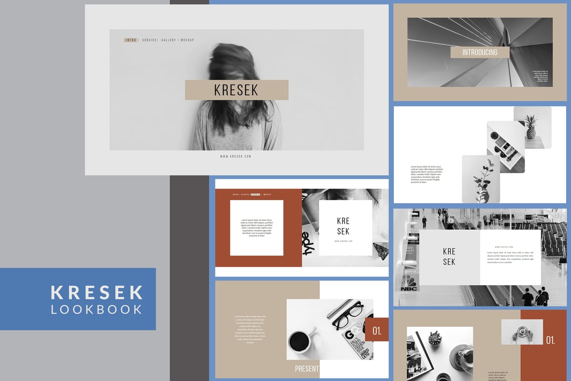 Template PowerPoint Kresek Lookbook - Presentasi Modern dan Stylish