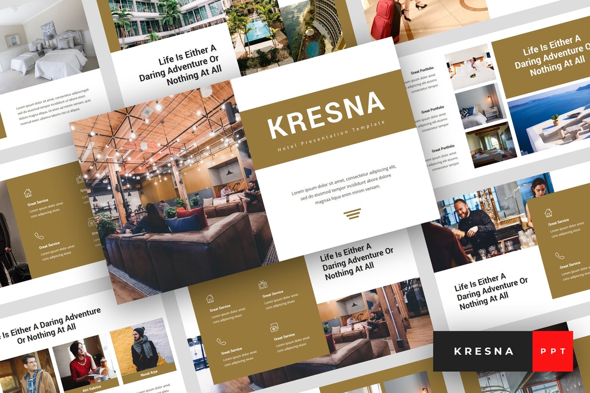 Kresna - Template Presentasi PowerPoint untuk Hotel dan Akomodasi