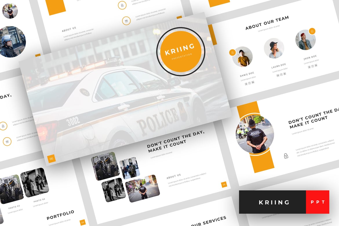 Template PowerPoint Keamanan Kriing yang Profesional dan Menarik