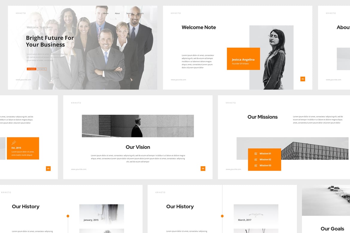 Template Presentasi PowerPoint Kriketo yang Modern dan Minimalis