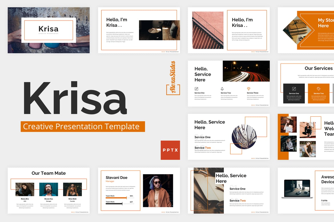 Template PowerPoint Kreatif Krisa - Desain Menarik untuk Presentasi Anda