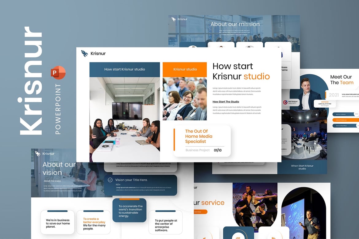Krisnur – Template PowerPoint Bisnis Modern
