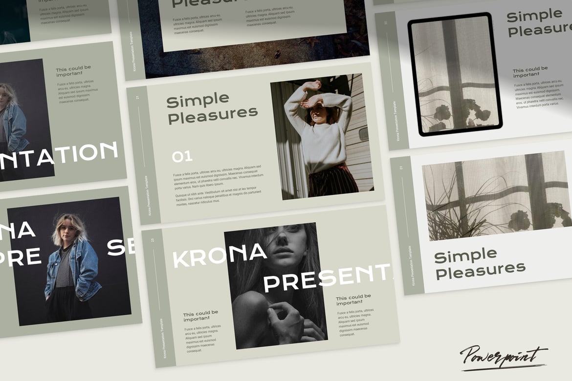 Krona - Template Powerpoint Stylish untuk Presentasi dan Portofolio