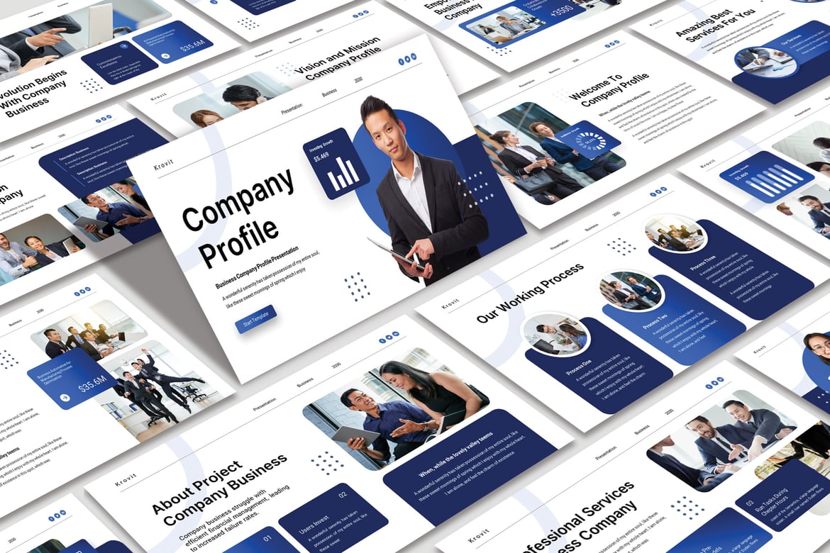 Template Powerpoint Krovit yang Modern dan Kreatif