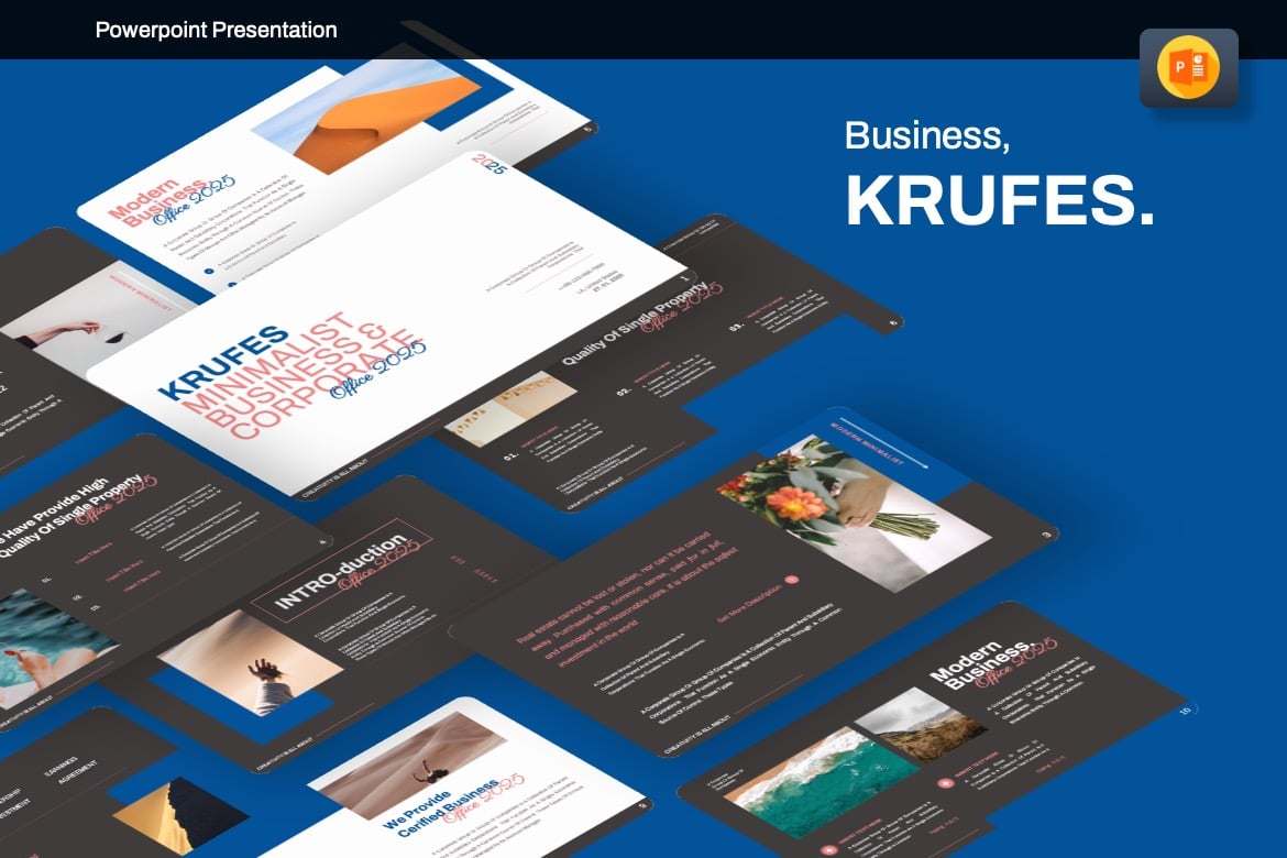 Template Presentasi PowerPoint Krufes untuk Bisnis yang Profesional