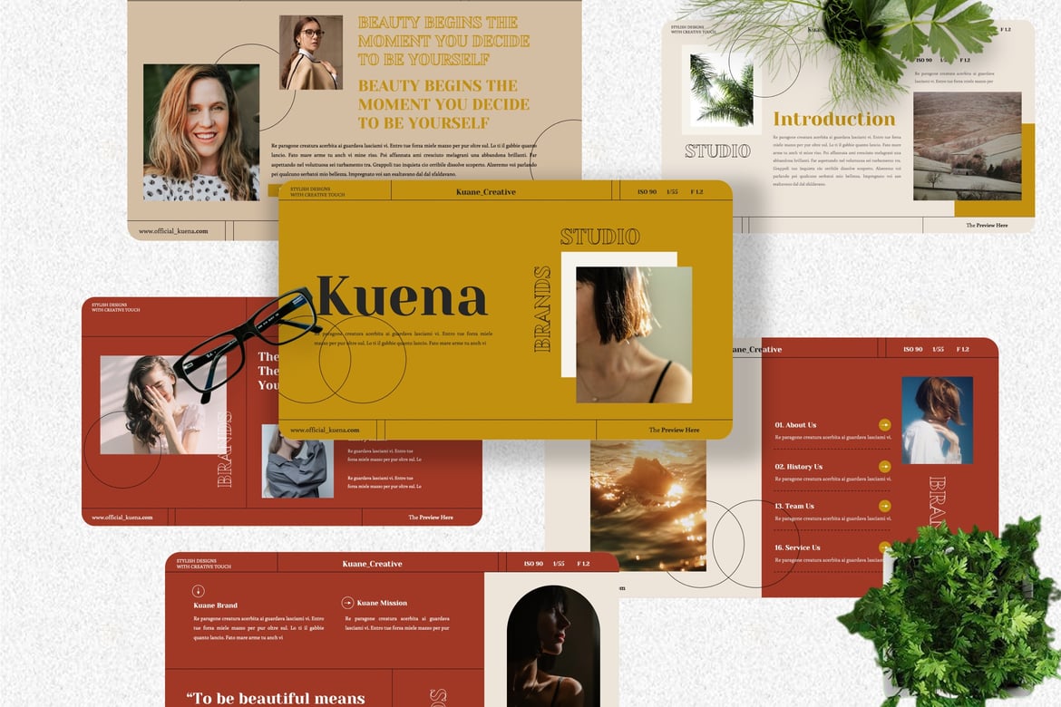 Kuane - Template Powerpoint Kreatif untuk Fashion
